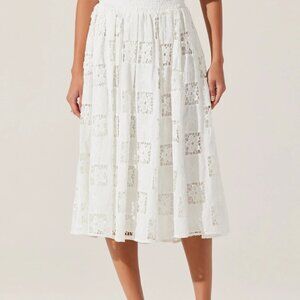 Andolina Crochet Lace Midi Skirt
